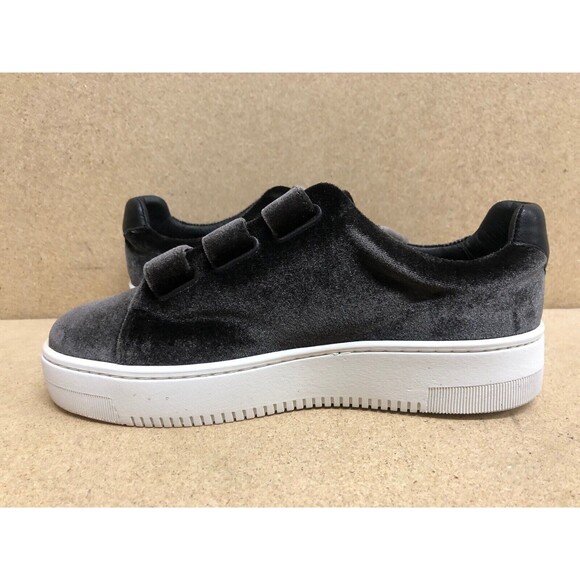 Sandro Paris Anita Anthracite Charcoal Gray Velvet Sneakers SZ 7-7.5 US  EUR 38 - Picture 5 of 12